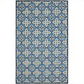 Safavieh 8 x 10 ft. Large Rectangle- Indoor - Outdoor Four Seasons Blue Hand Hooked Rug FRS414D-8
